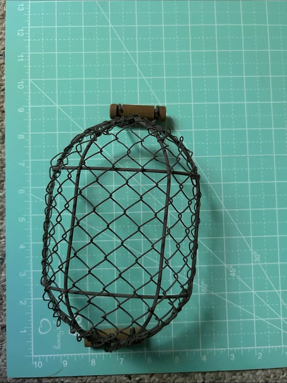 Rustic Wire Basket Tray with Wood Handles